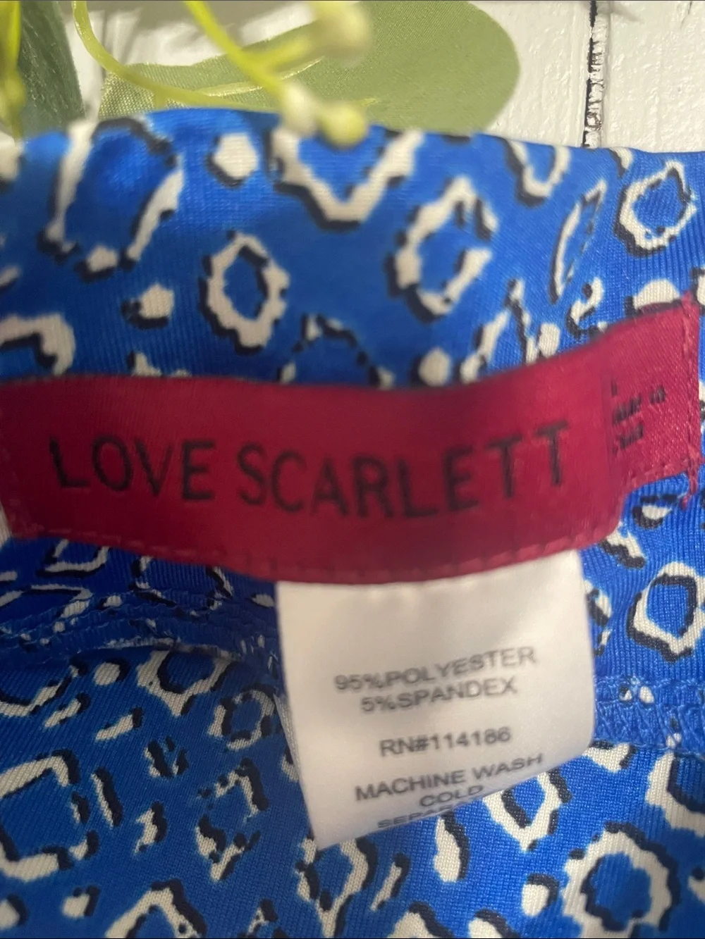 Blue Printed Wide-Leg Tie-Waist Pants